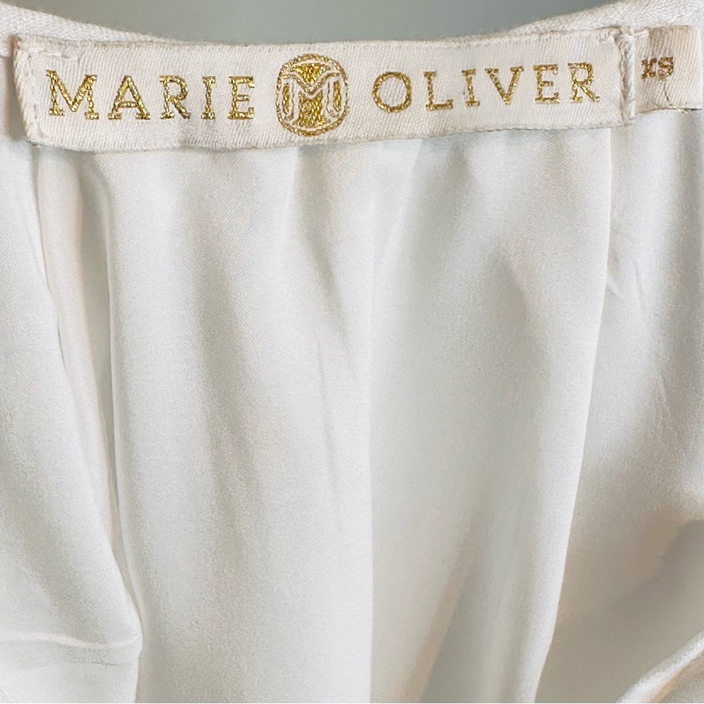 Marie Oliver White Ivory Linen Flutter Sleeve Mini Dress - Picture 9 of 11